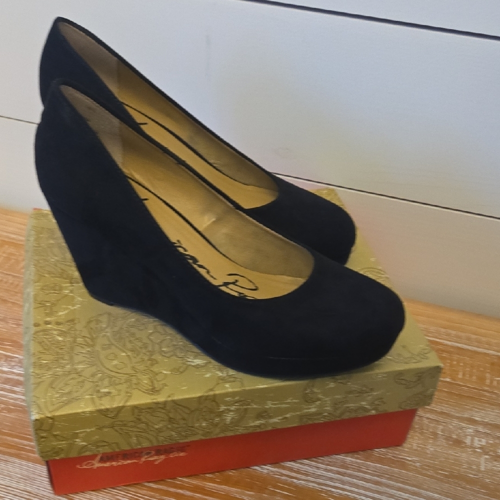 American Rag Black Wedge Pumps